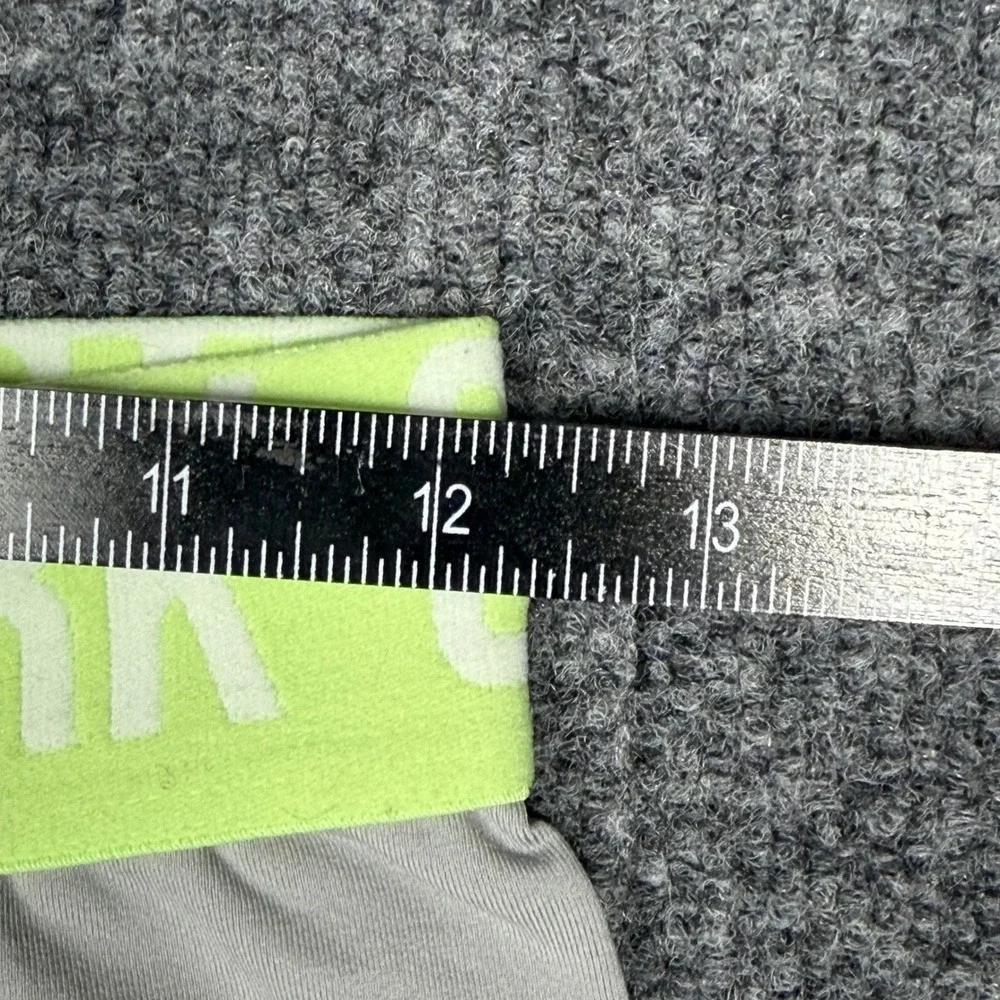 Gymshark Womens Compression Shorts Grey Neon‎ Green Logo Waistband